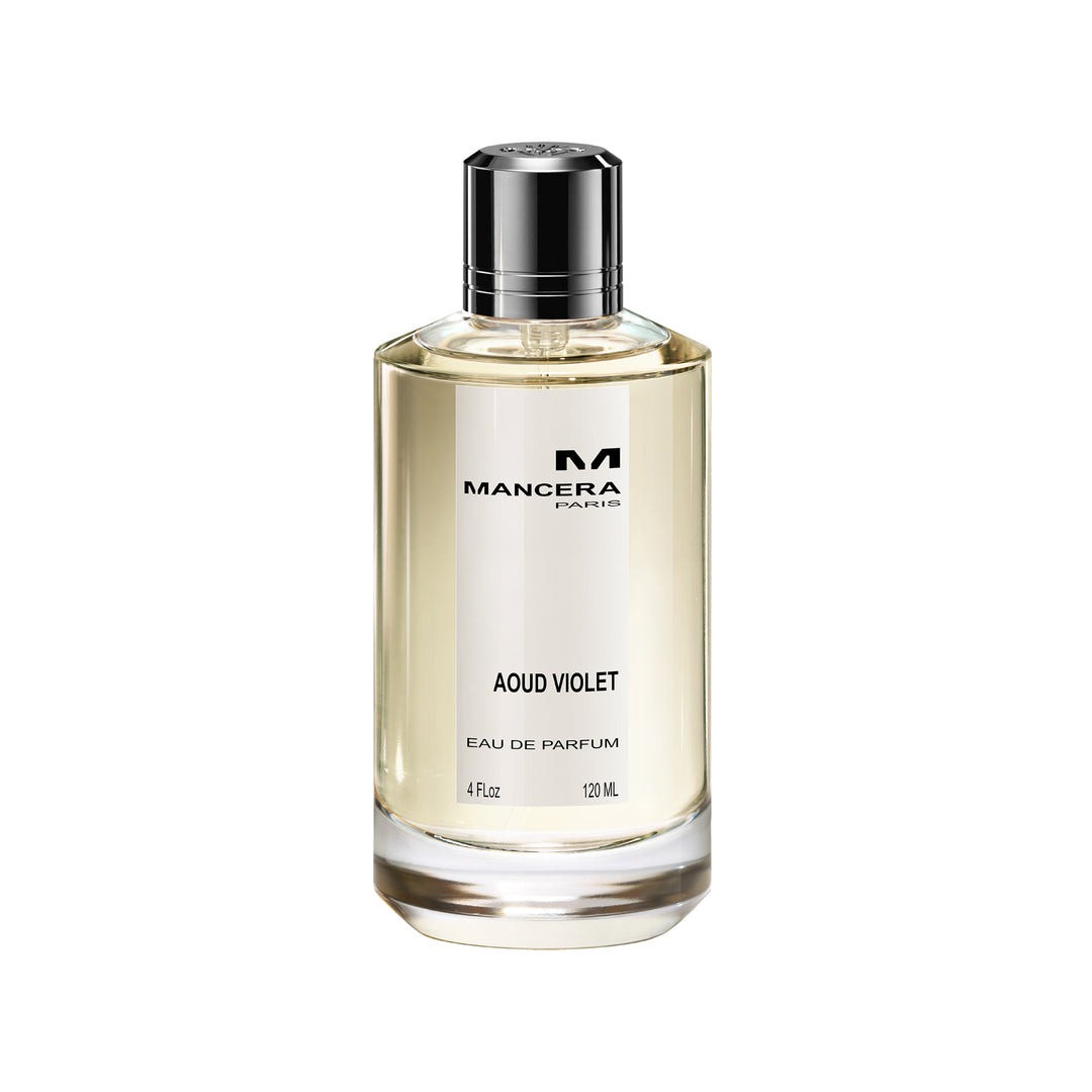 Mancera Aoud Violet – 120 ml Parfumflakon auf weißem Hintergrund